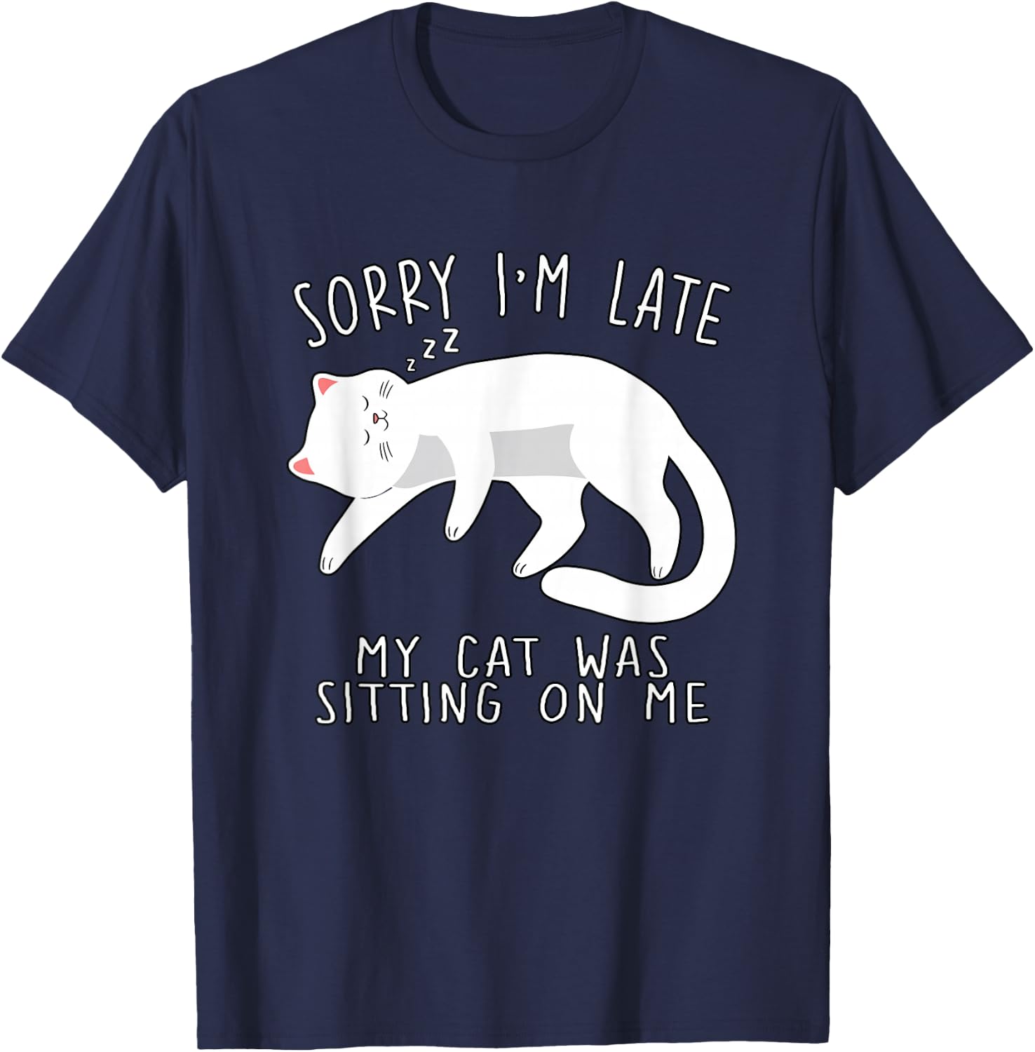 Cat Lover Lazy Graphic Men Girls Boys Kids Cats T-Shirt - T-Shirt | Navy