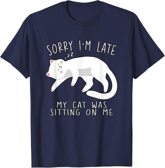 Cat Lover Lazy Graphic Men Girls Boys Kids Cats T-Shirt - T-Shirt | Navy