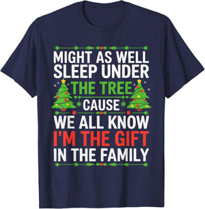 Might As Well Sleep Under The Tree Shirt Christmas Pajamas T-Shirt - T-Shirt | Navy