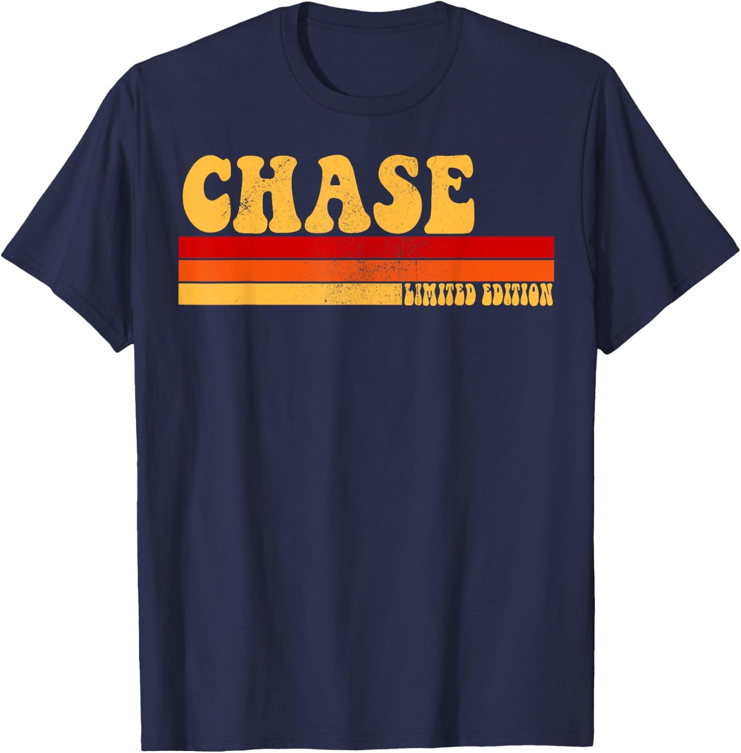 AmaStyle Co. CHASE Name Personalized Idea Men Retro Vintage CHASE , Small, Black T-Shirt - T-Shirt | Navy
