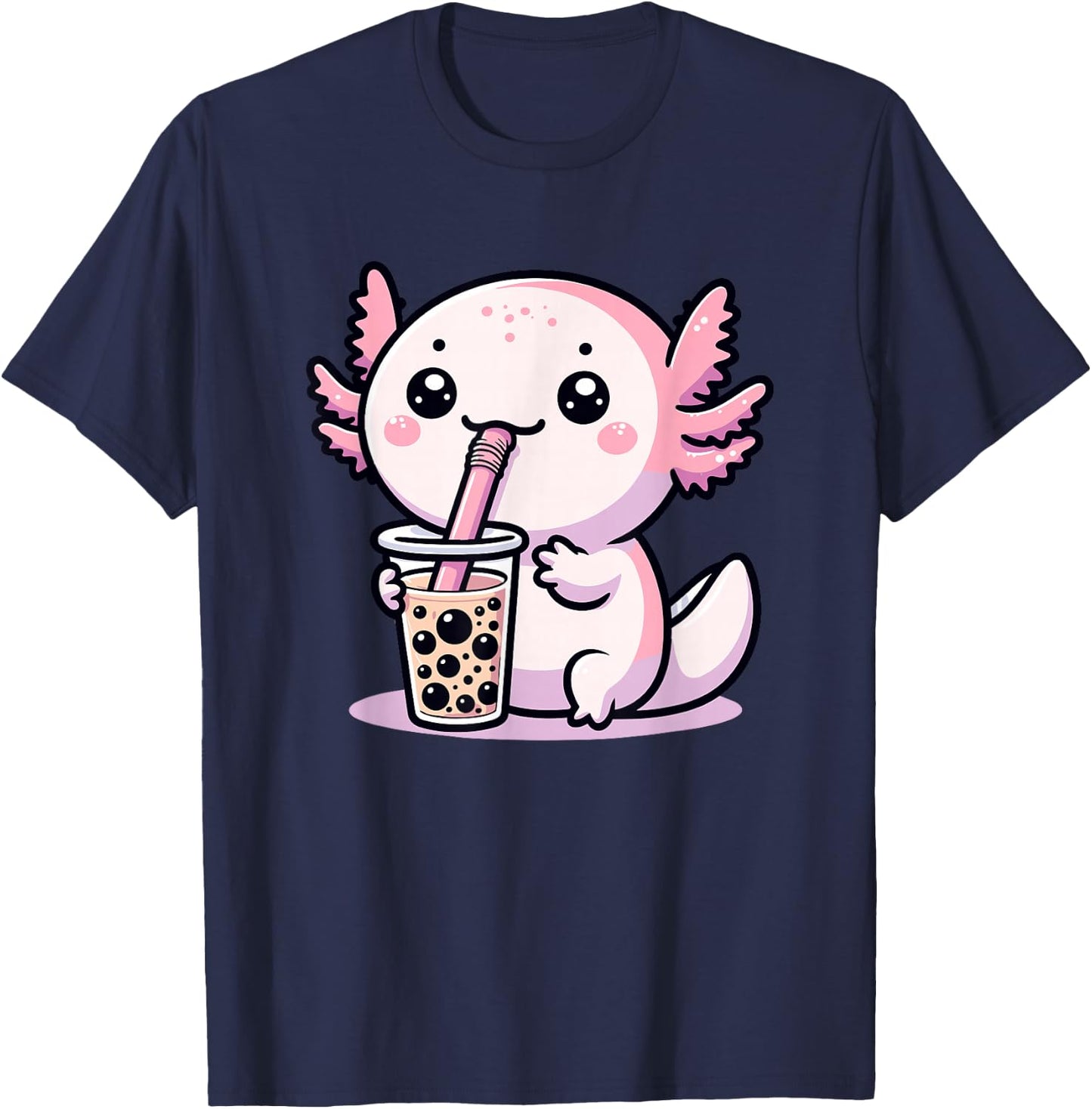 Axolotl Bubble Tea Boba Tea & Cute Anime Kawaii, Mädchen Frauen T-Shirt - T-Shirt | Navy