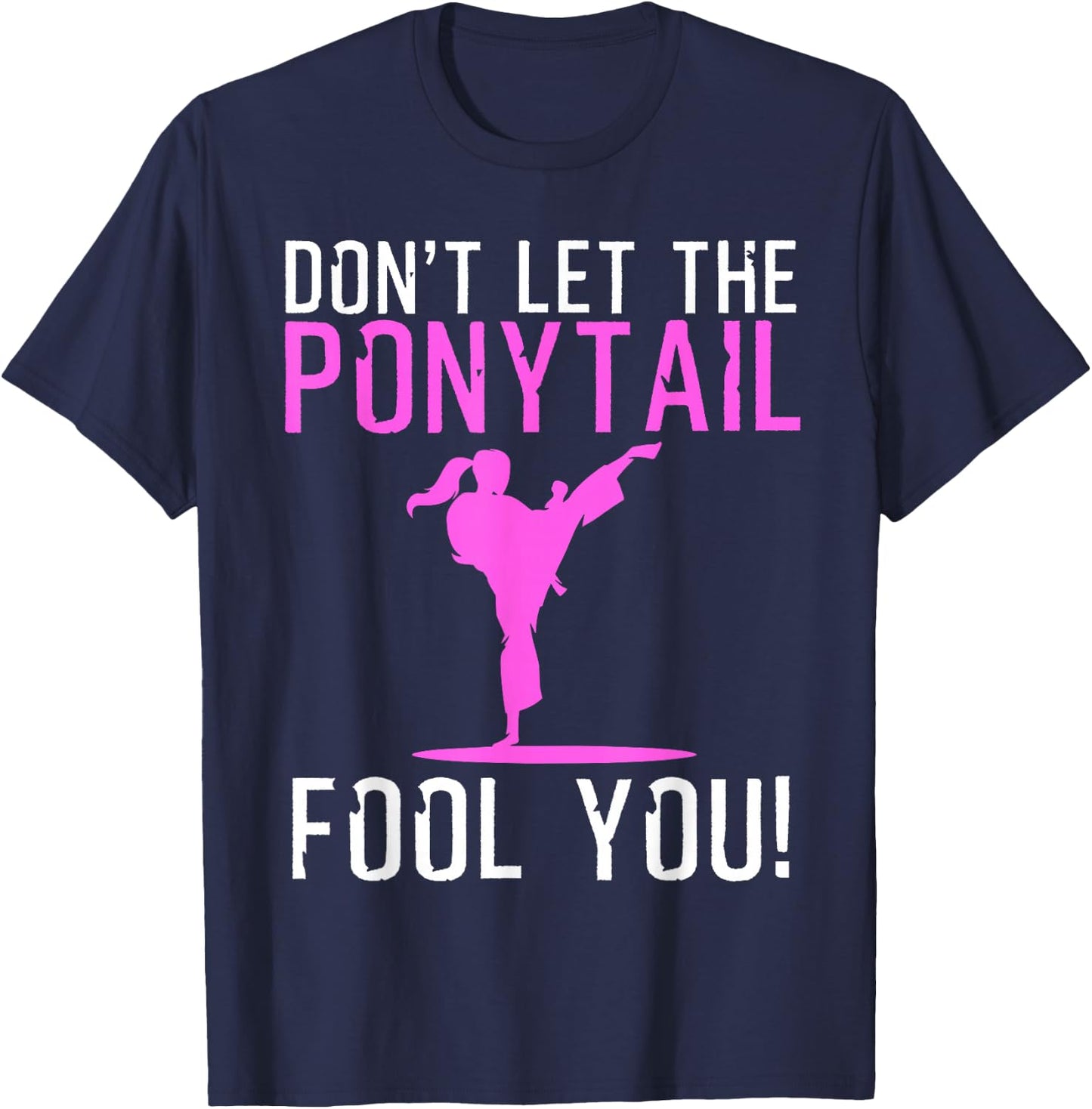 Funny Karate Design Girls Karate Kick Martial Art Small T-Shirt - T-Shirt | Navy