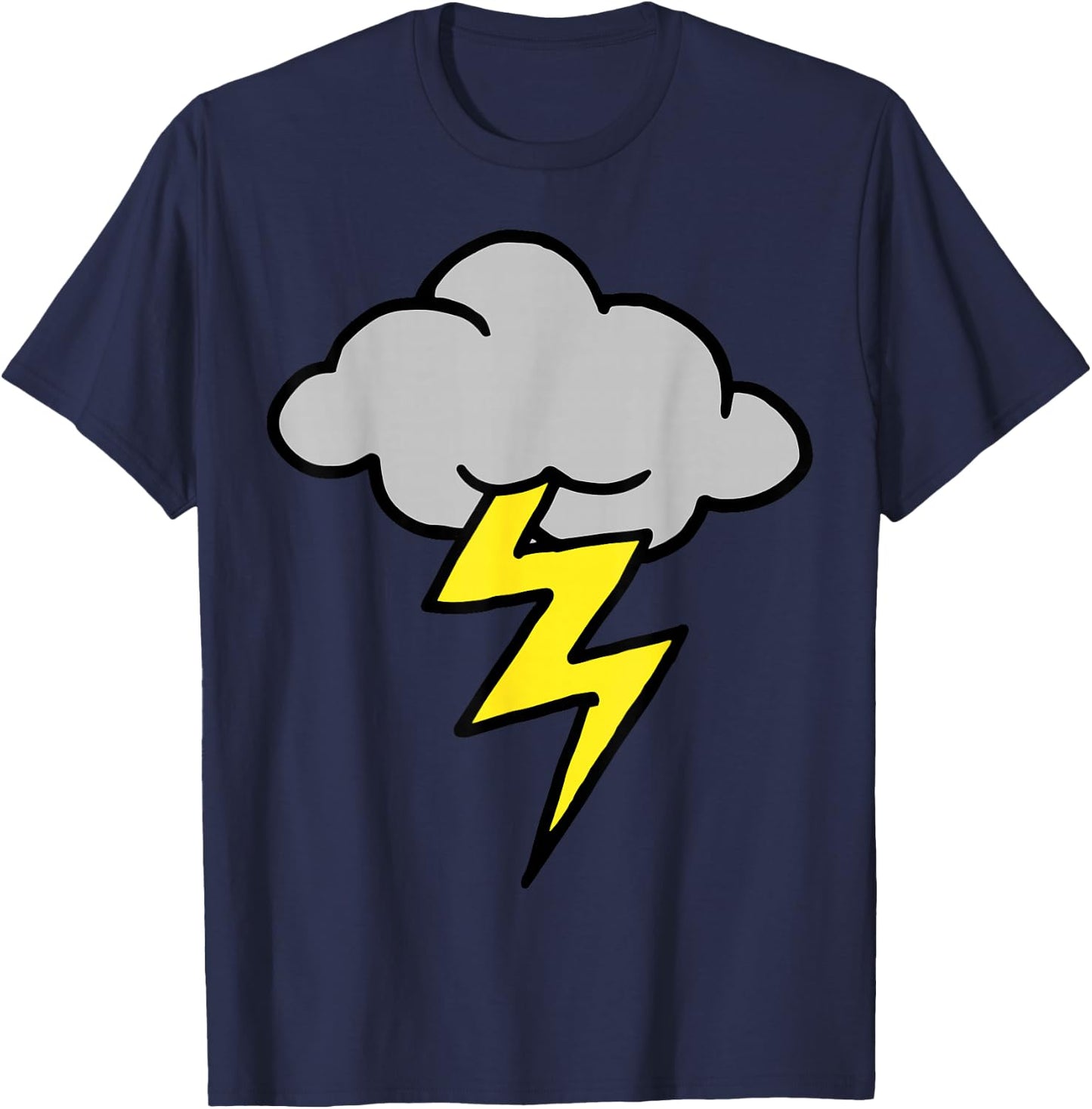 Lightning Thunder Lightning Bolt Storm Cloud Strikes T-Shirt - T-Shirt | Navy