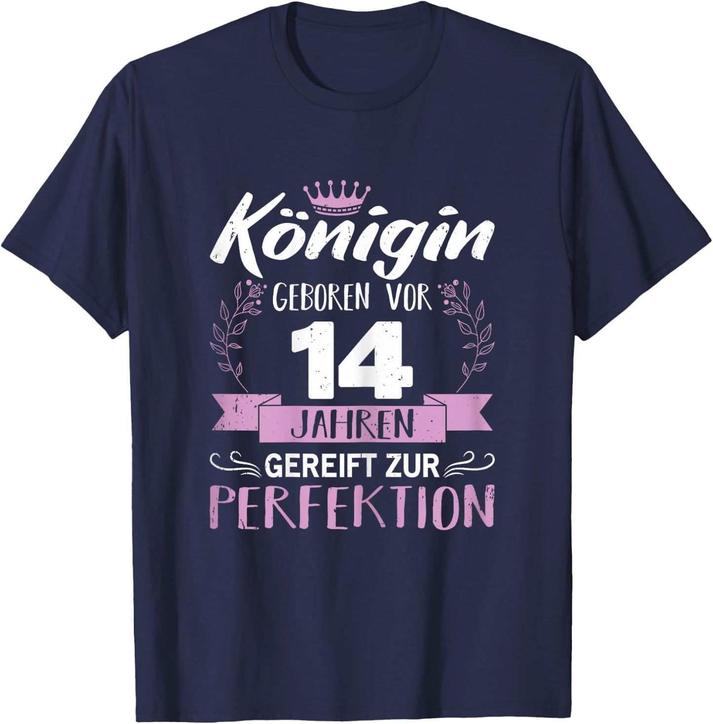 14. Geburtstag Mädchen Königin 14 Jahre Geburtstagsgeschenk T-Shirt - T-Shirt | Navy