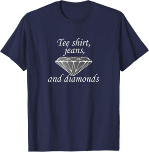 Shirt, Jeans and Diamonds T-Shirt - T-Shirt | Navy