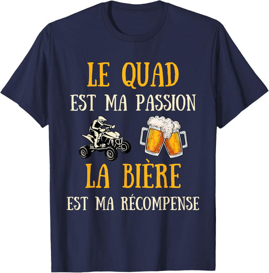 Men's Quad Humour Gift Funny Beer T-Shirt - T-Shirt | Navy