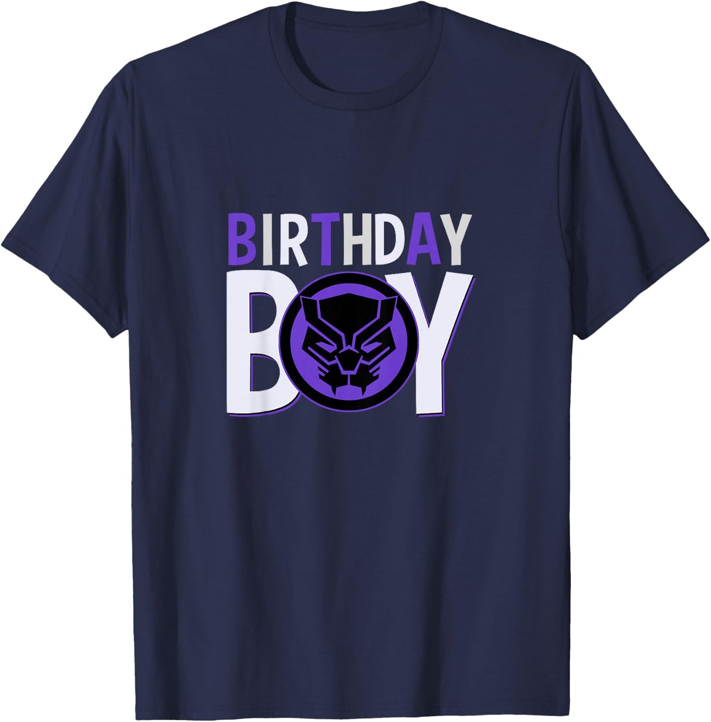 Kids Marvel Universe Classic Black Panther Super Birthday Boy T-Shirt - T-Shirt | Navy