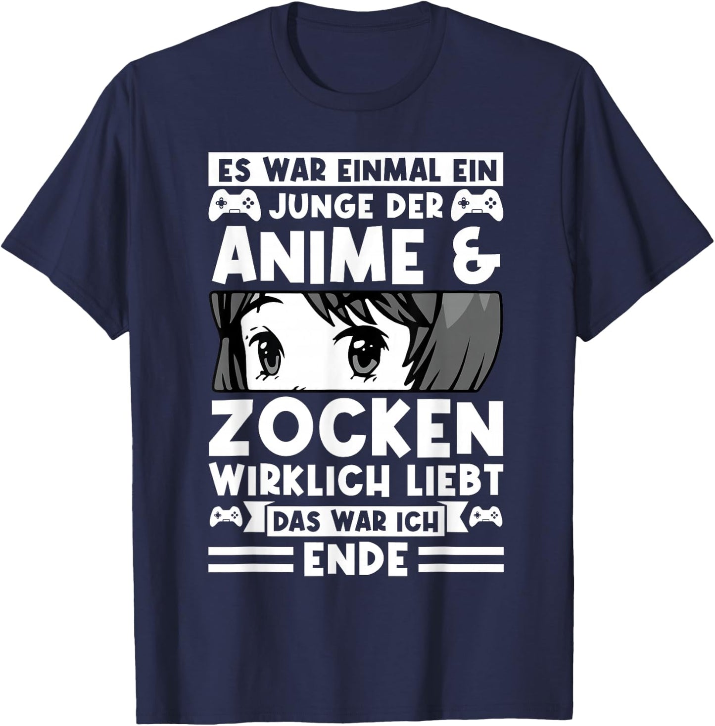 Ein Junge der Anime & Zocken liebt Anime Zocken T-Shirt - T-Shirt | Navy