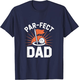 Par-fect Dad Funny Design Celebration Apparel Dad Father's d T-Shirt - T-Shirt | Navy