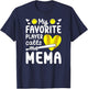 My Favorite Softball Player Calls Me Mema Softball Mema T-Shirt - T-Shirt | Navy