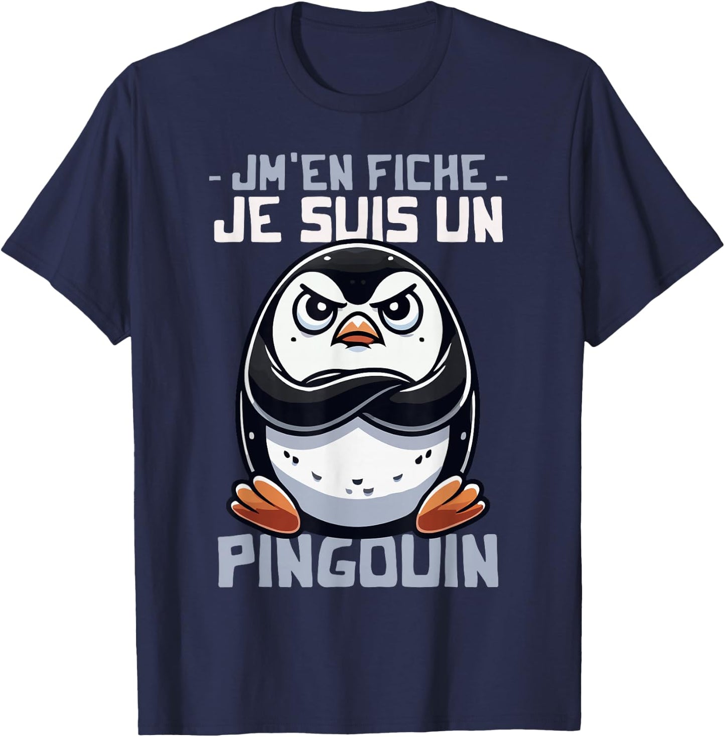 Idea Je suis un Penguin Funny Funny Penguin Design , Black, S T-Shirt - T-Shirt | Navy