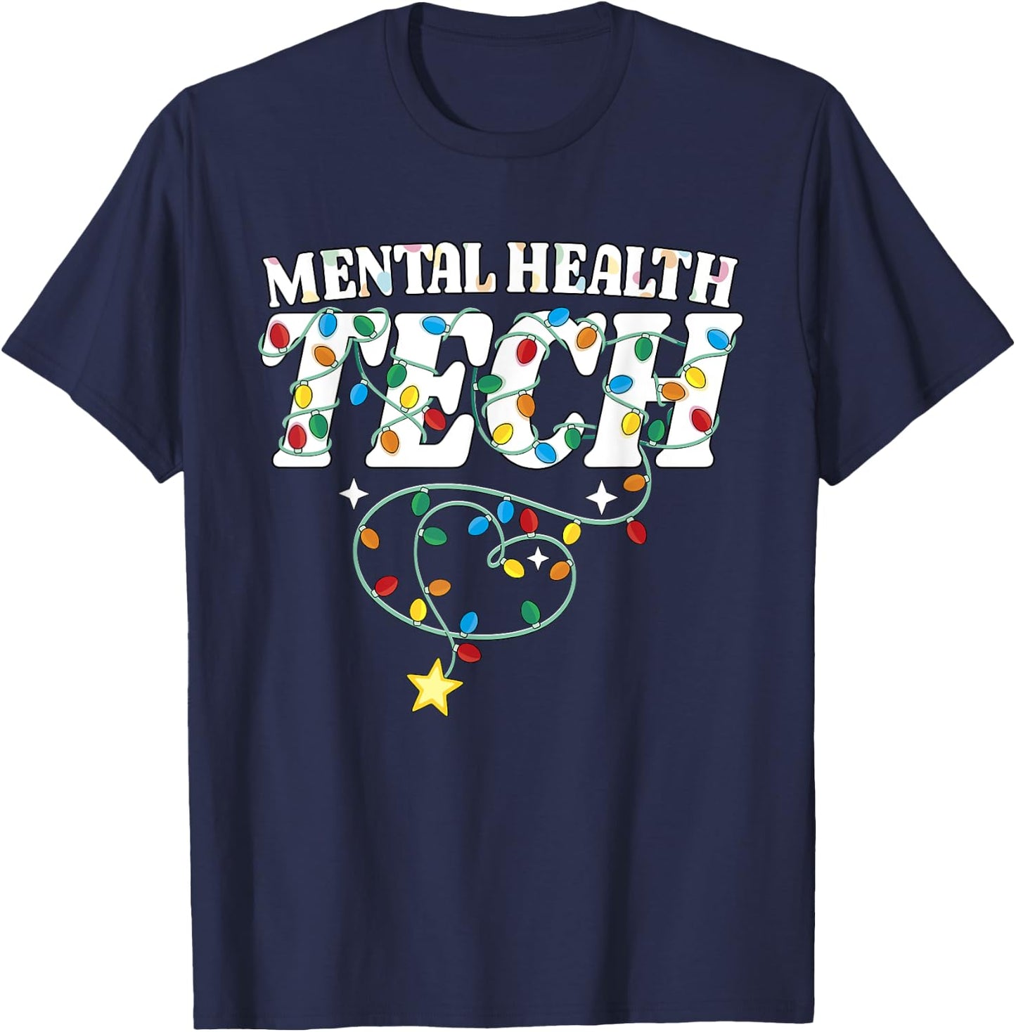 Mental Health Tech Christmas Psychiatric Technologist Squad T-Shirt - T-Shirt | Navy