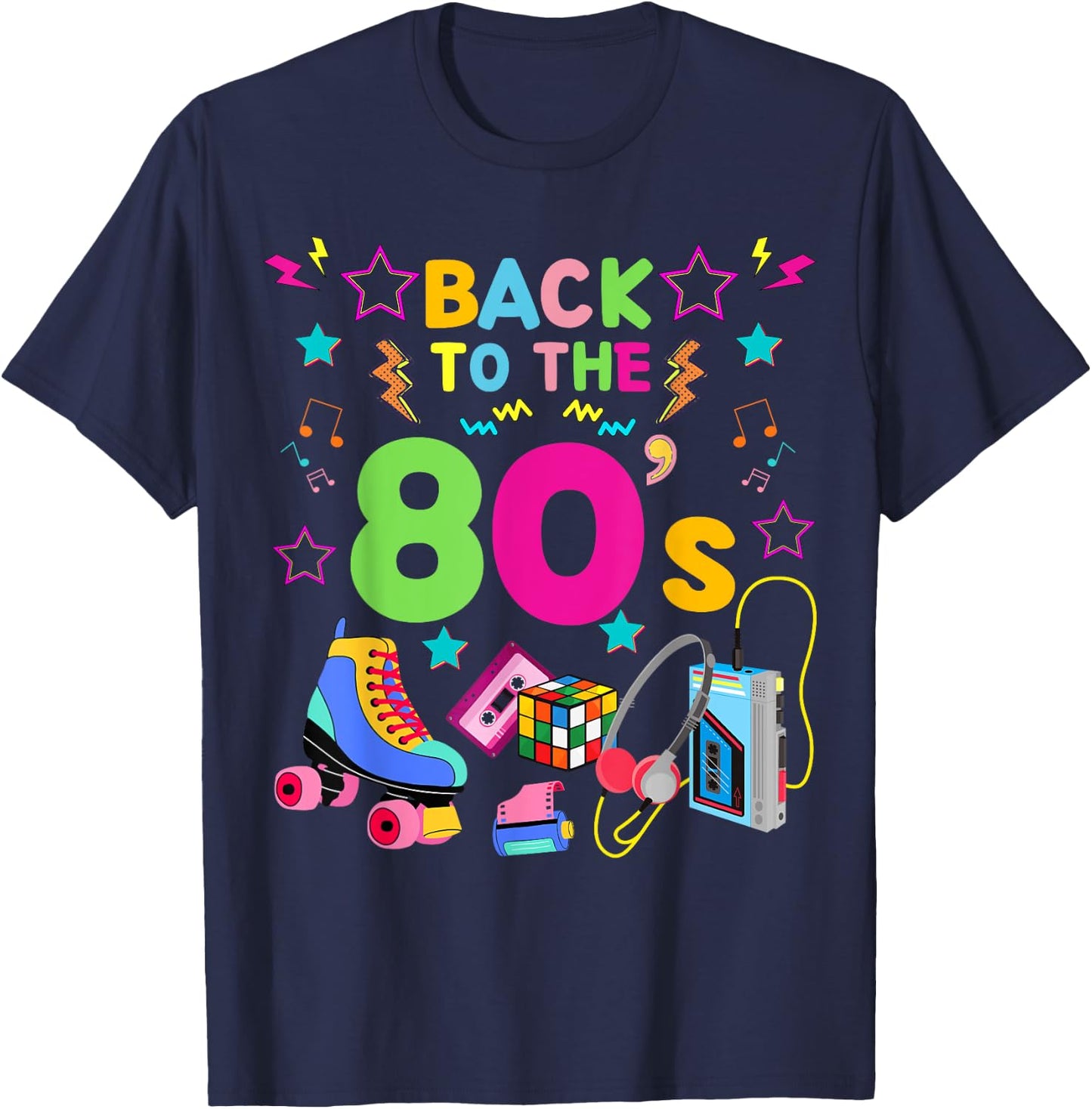 Best 80s Costume Theme Party Carnival - I Love 80s , black T-Shirt - T-Shirt | Navy