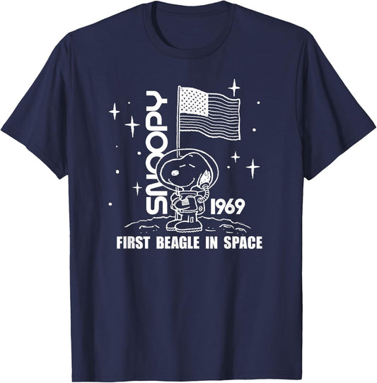Peanuts First Beagle in Space T-Shirt - T-Shirt | Navy