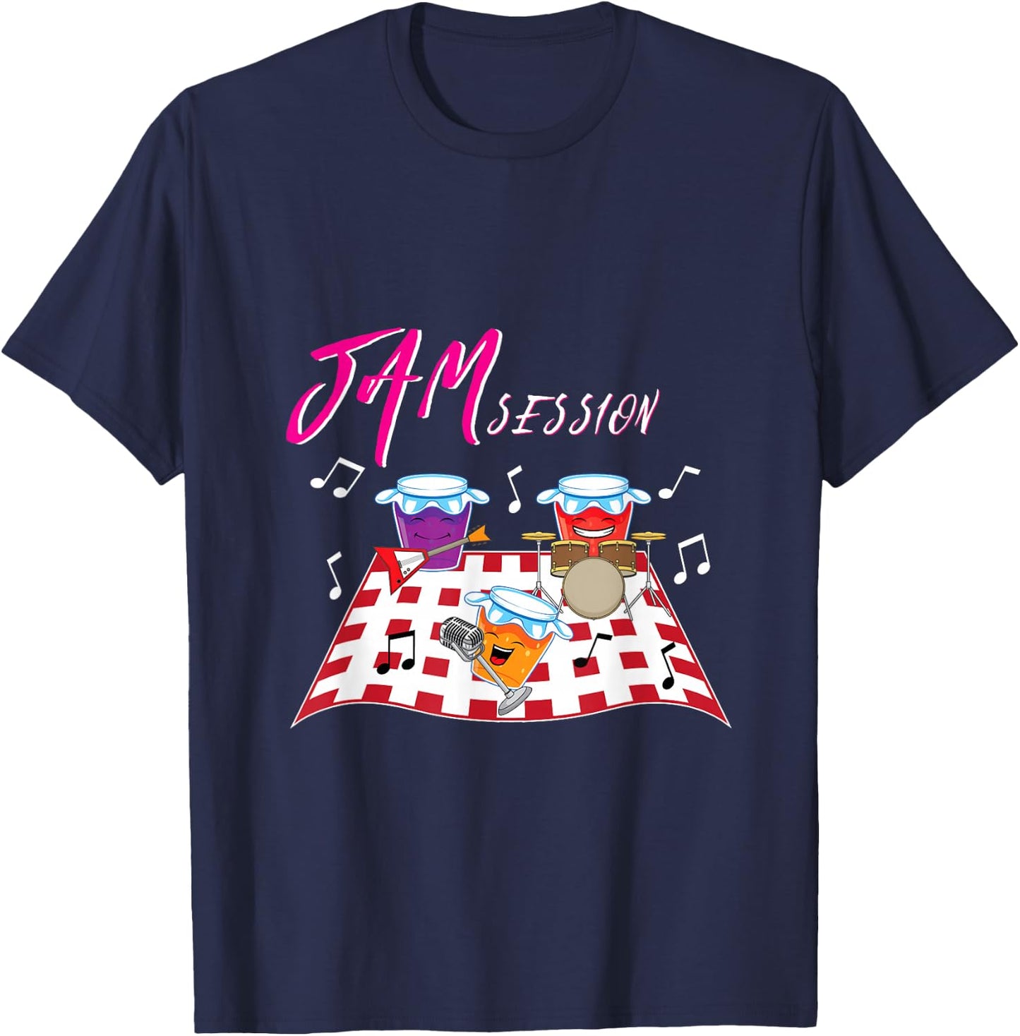Jam Session - Funny Music Pun T-Shirt - T-Shirt | Navy