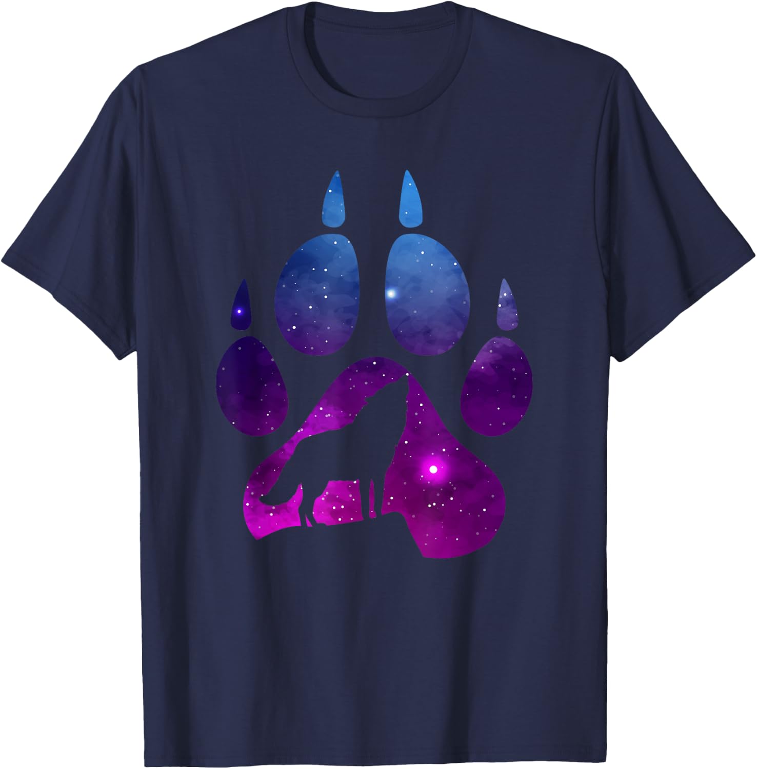 Wolf Paw Stars Wolves T-Shirt - T-Shirt | Navy