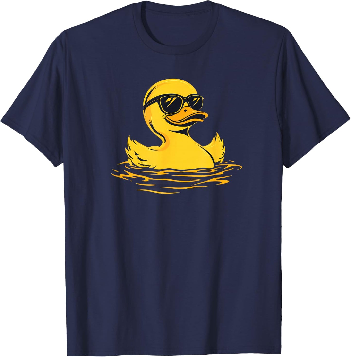 Rubber Duck Sunglasses Cool Funny Duckling Graphic T-Shirt - T-Shirt | Navy