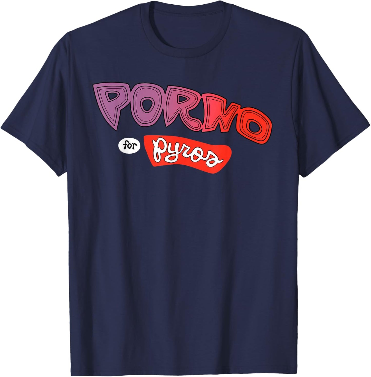 Porno For Pyros Logo Black T-Shirt - T-Shirt | Navy