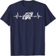 Motorcycle Racing Heartbeat Motorcycle Racing Biker Humour T-Shirt - T-Shirt | Navy