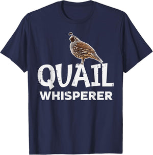 Quail Whisperer Upland Hunting Funny Hunter Men Women Kids T-Shirt - T-Shirt | Navy