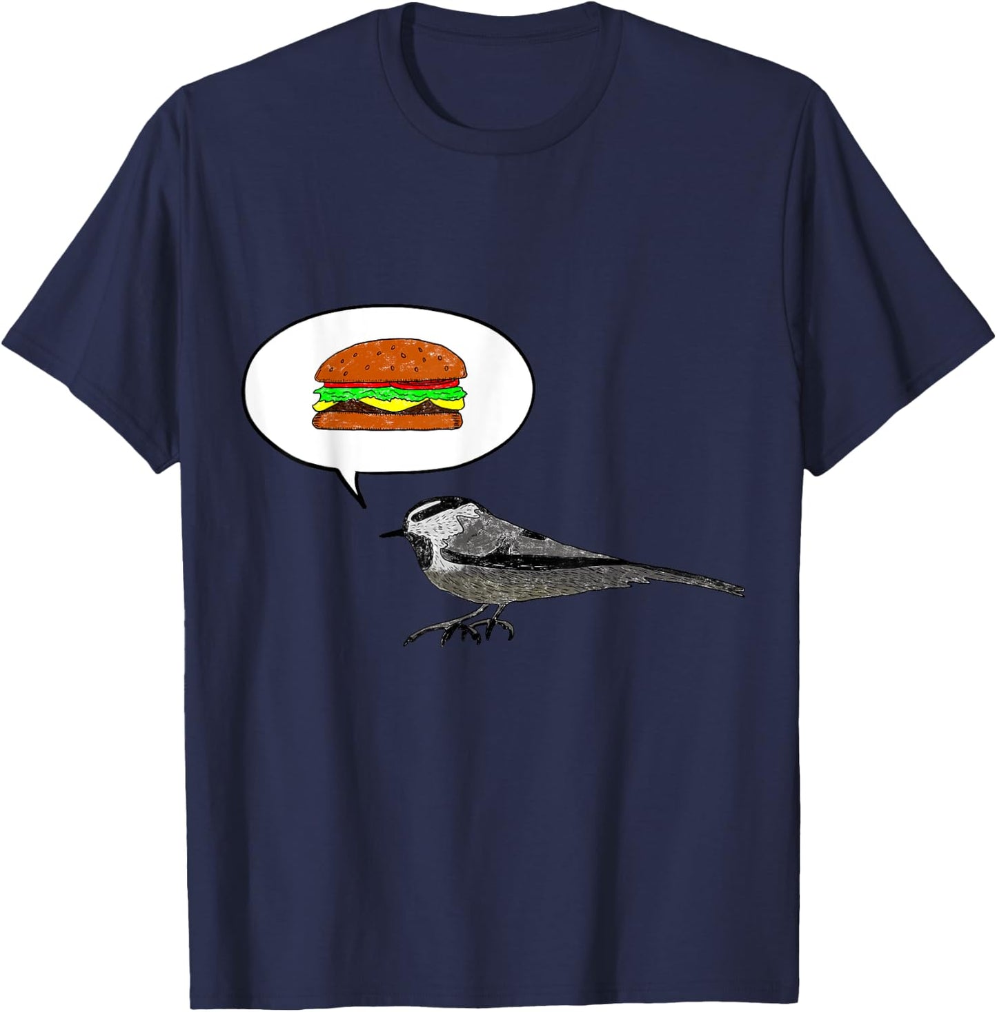 Thru Hiker - Cheeseburger Bird Mountain Chickadee PCT JMT T-Shirt - T-Shirt | Navy