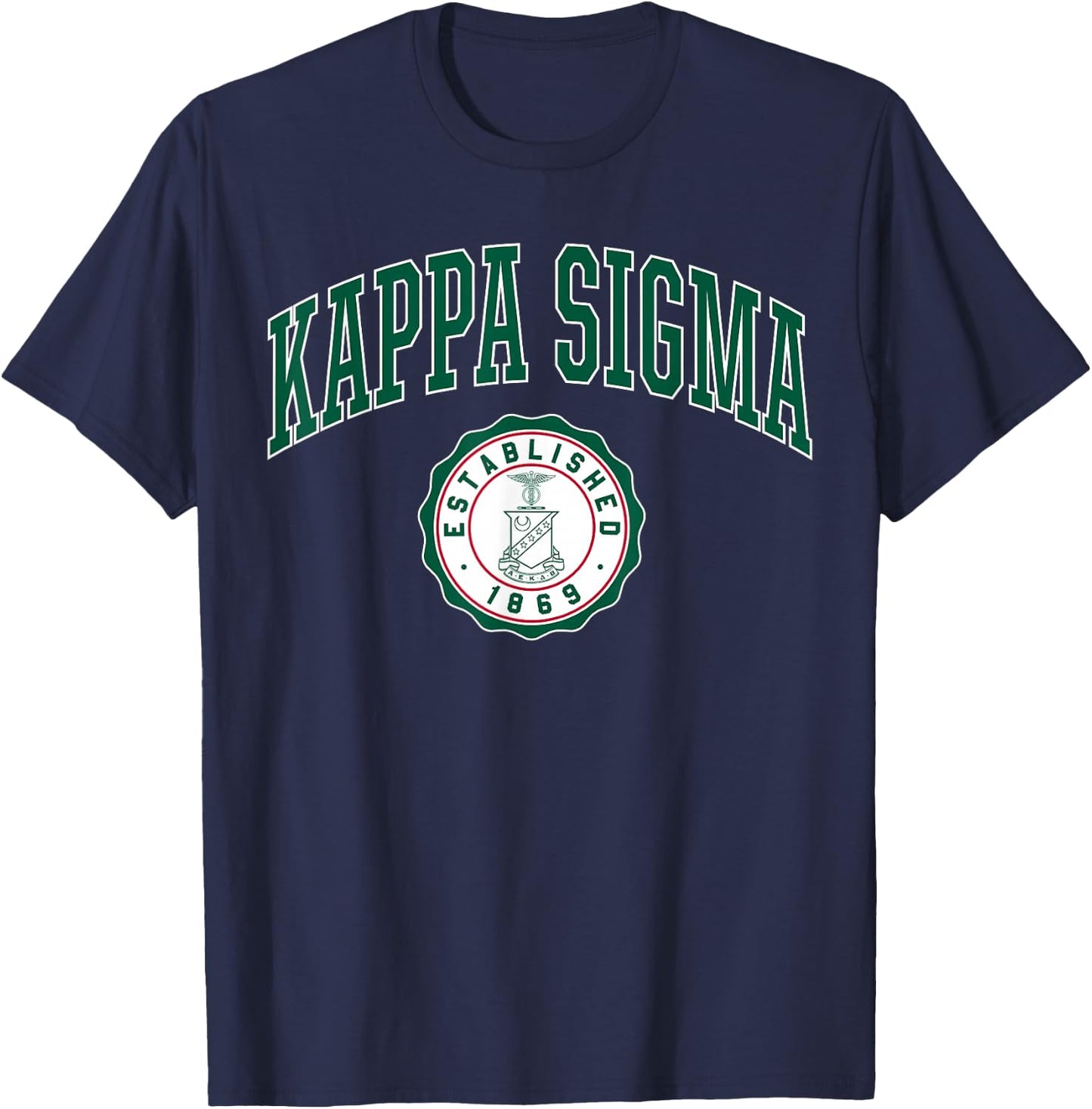 Kappa Sigma Officially Licensed Arch Over Est. 1869 Seal T-Shirt - T-Shirt | Navy