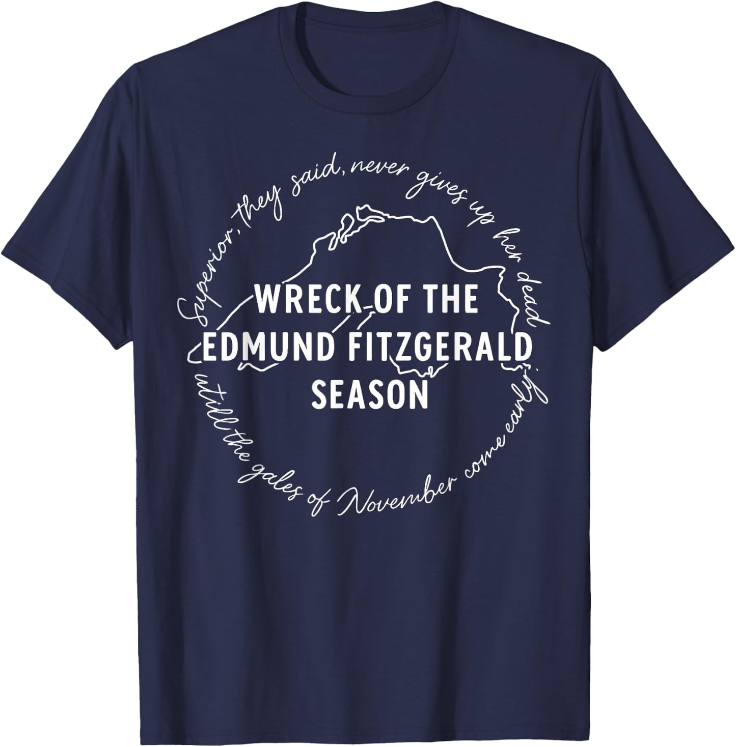 Wreck of The Edmund Fitzgerald Season T-Shirt - T-Shirt | Navy