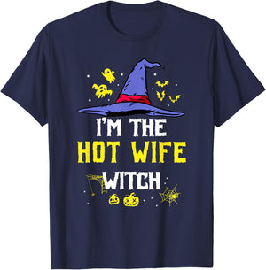 I'm The Hot Wife Witch Matching Family Halloween Party T-Shirt - T-Shirt | Navy