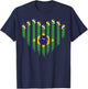 Brazilian Flag Novelty Brazil T-Shirt - T-Shirt | Navy