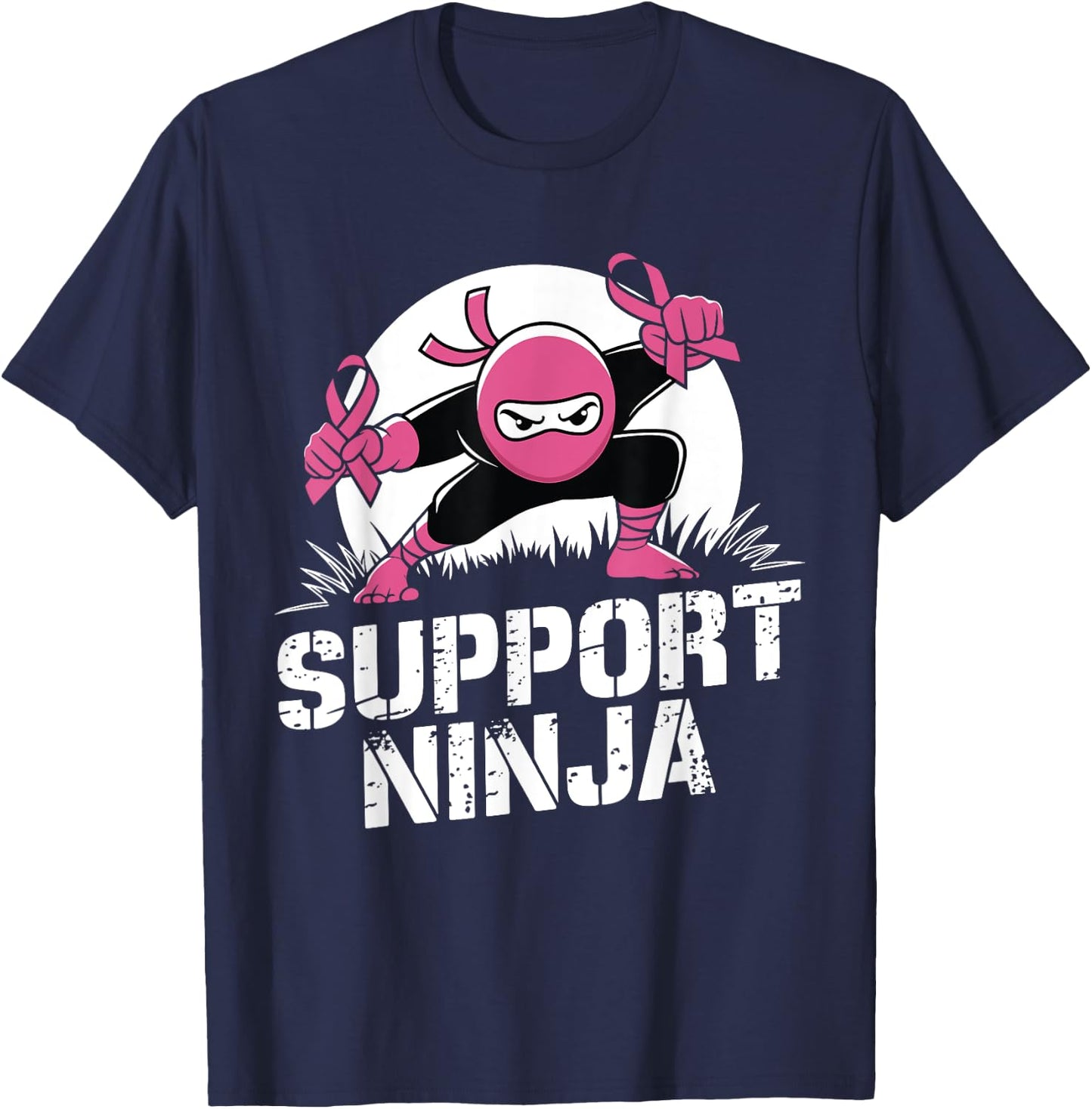Support Ninja Breast Cancer Awareness Survivor Toddler Boy T-Shirt - T-Shirt | Navy