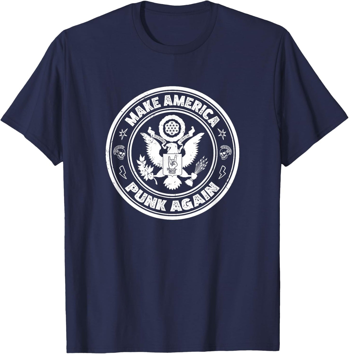 Funny Make America Punk Again Vintage Rock Seal T-Shirt - T-Shirt | Navy