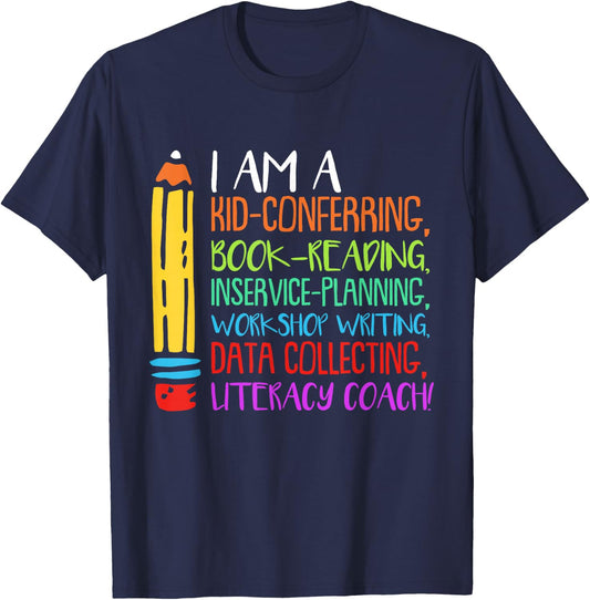 Literacy Coach T-Shirt - T-Shirt | Navy
