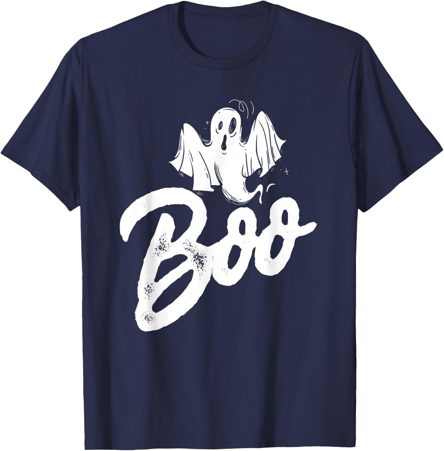 Boo Ghost Scary Cute Halloween T-Shirt - T-Shirt | Navy