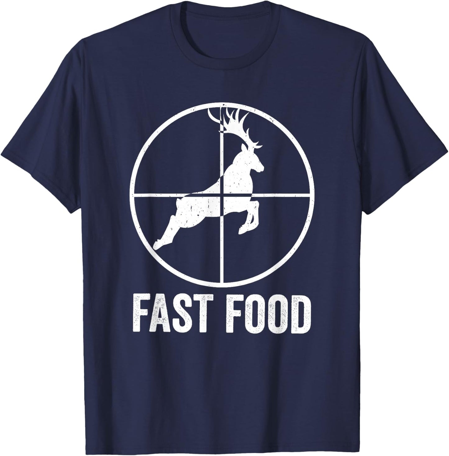 Deer Bow Hunting Fast Food Fun Hunter Christmas Men Gift T-Shirt - T-Shirt | Navy