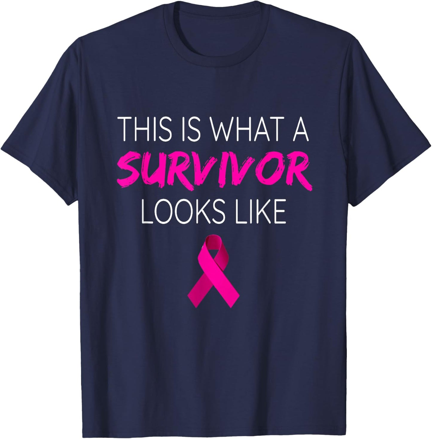 Breast Cancer Awareness Survivor Pink Ribbon Gifts T-Shirt - T-Shirt | Navy