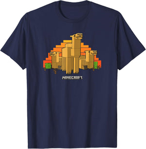 Minecraft Vanilla Camel's Chilling In The Desert Portrait T-Shirt - T-Shirt | Navy