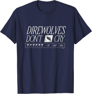 Game Of Thrones Direwolves Don't Cry House Stark Text Logo T-Shirt - T-Shirt | Navy