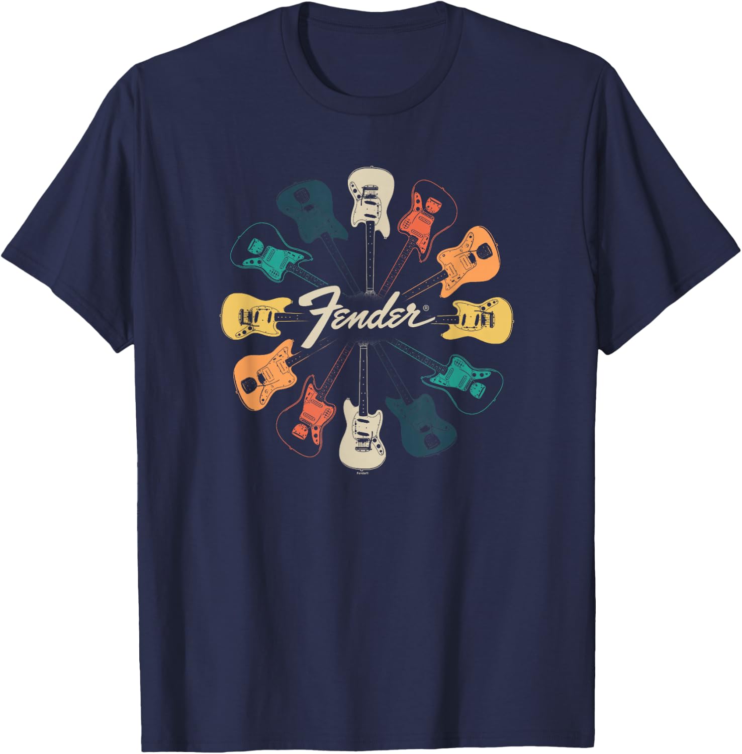Fender Retro Guitar Kaleidoscope T-Shirt - T-Shirt | Navy