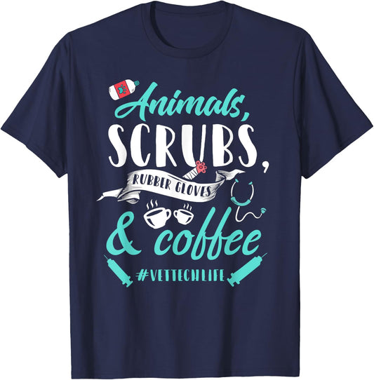 Vet Tech Shirt Funny Veterinary Technician Life Saying Gift T-Shirt - T-Shirt | Navy