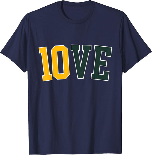 Feel The 10VE Jordan Quarterback Love American Football T-Shirt - T-Shirt | Navy