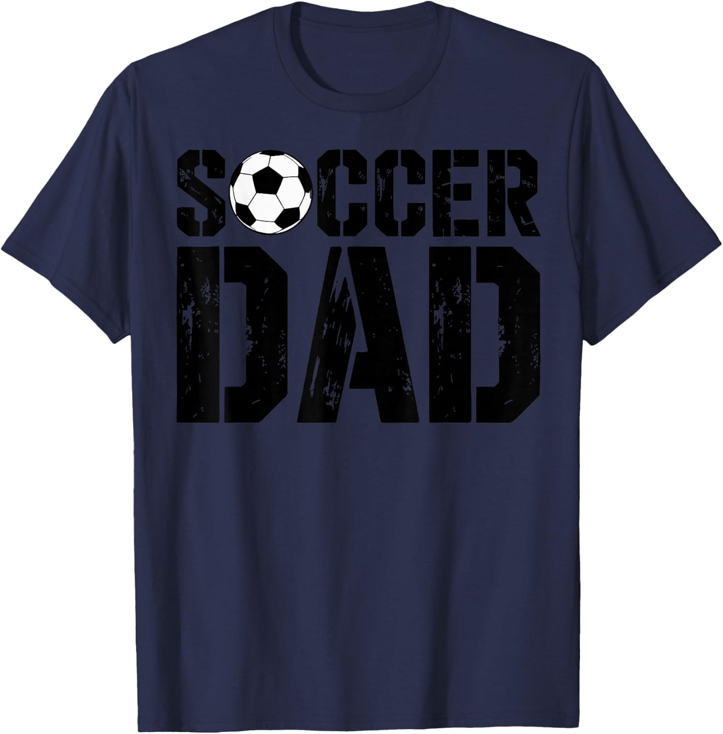 Vintage Soccer Dad Football Soccer Player Father Fan T-Shirt - T-Shirt | Navy