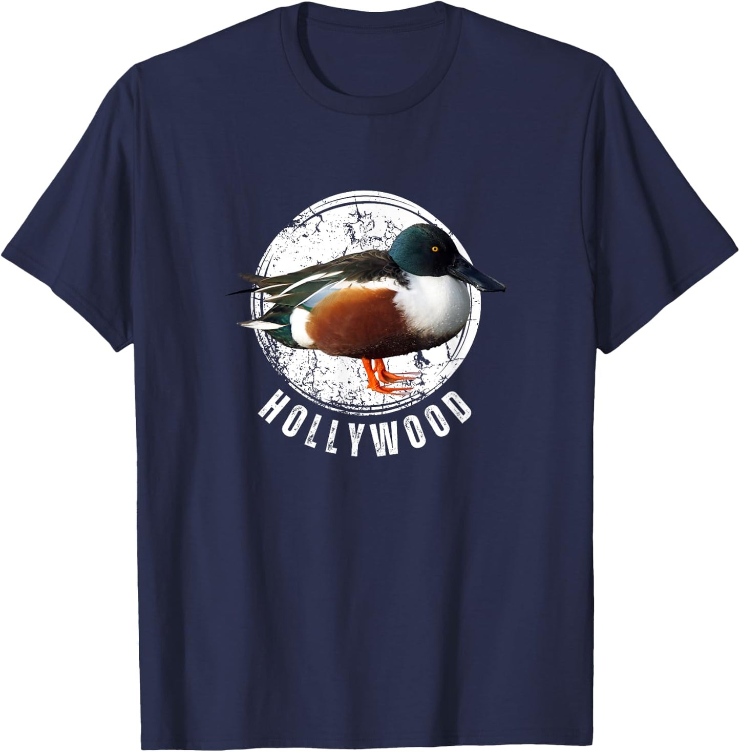 Duck Hunting Shirt Shoveler Spoonbill Spoonie Hollywood T-Shirt - T-Shirt | Navy