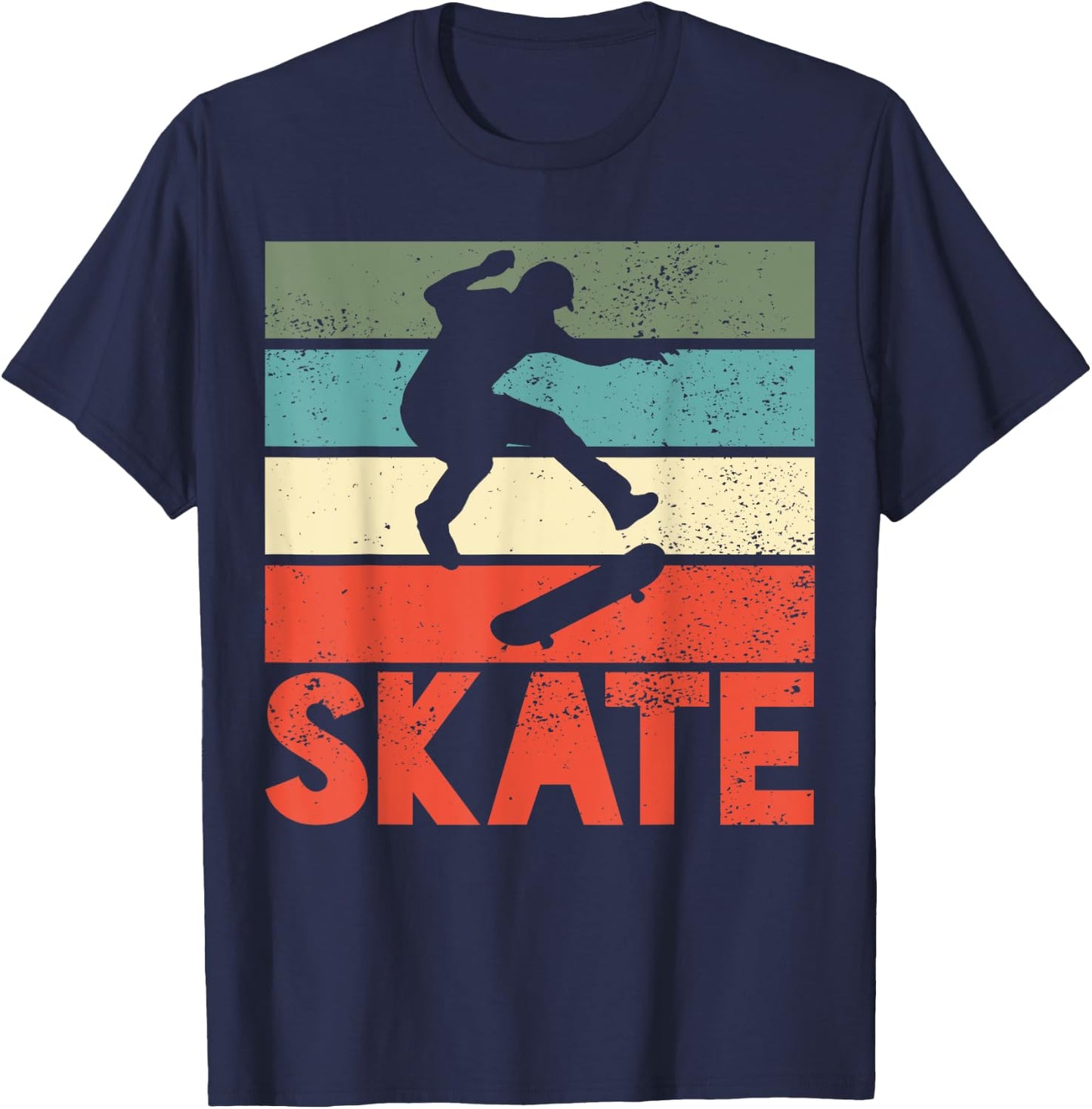 Skate Skateboard Skateboarding Skateboarder Retro Gift T-Shirt - T-Shirt | Navy