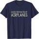 Easily Distracted By Airplanes - Vintage Style T-Shirt - T-Shirt | Navy