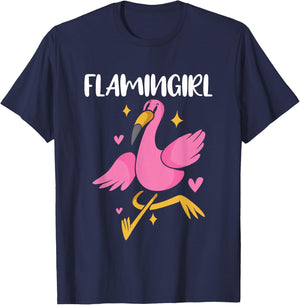Flamingirl Flamingo Girl , black T-Shirt - T-Shirt | Navy