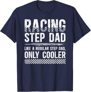 Cool Racing Step-Dad Of A Racer Stepdad Race Stepfather T-Shirt - T-Shirt | Navy
