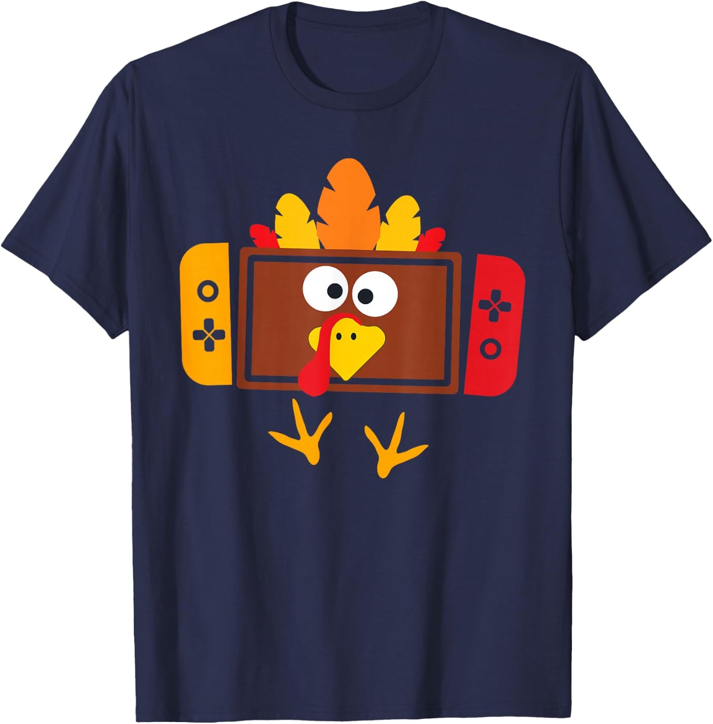 Video Games Thanksgiving Fall turkey gaming T-Shirt - T-Shirt | Navy