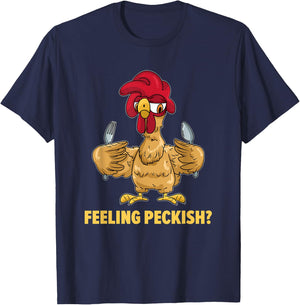 Feeling Peckish Chicken T-Shirt - T-Shirt | Navy