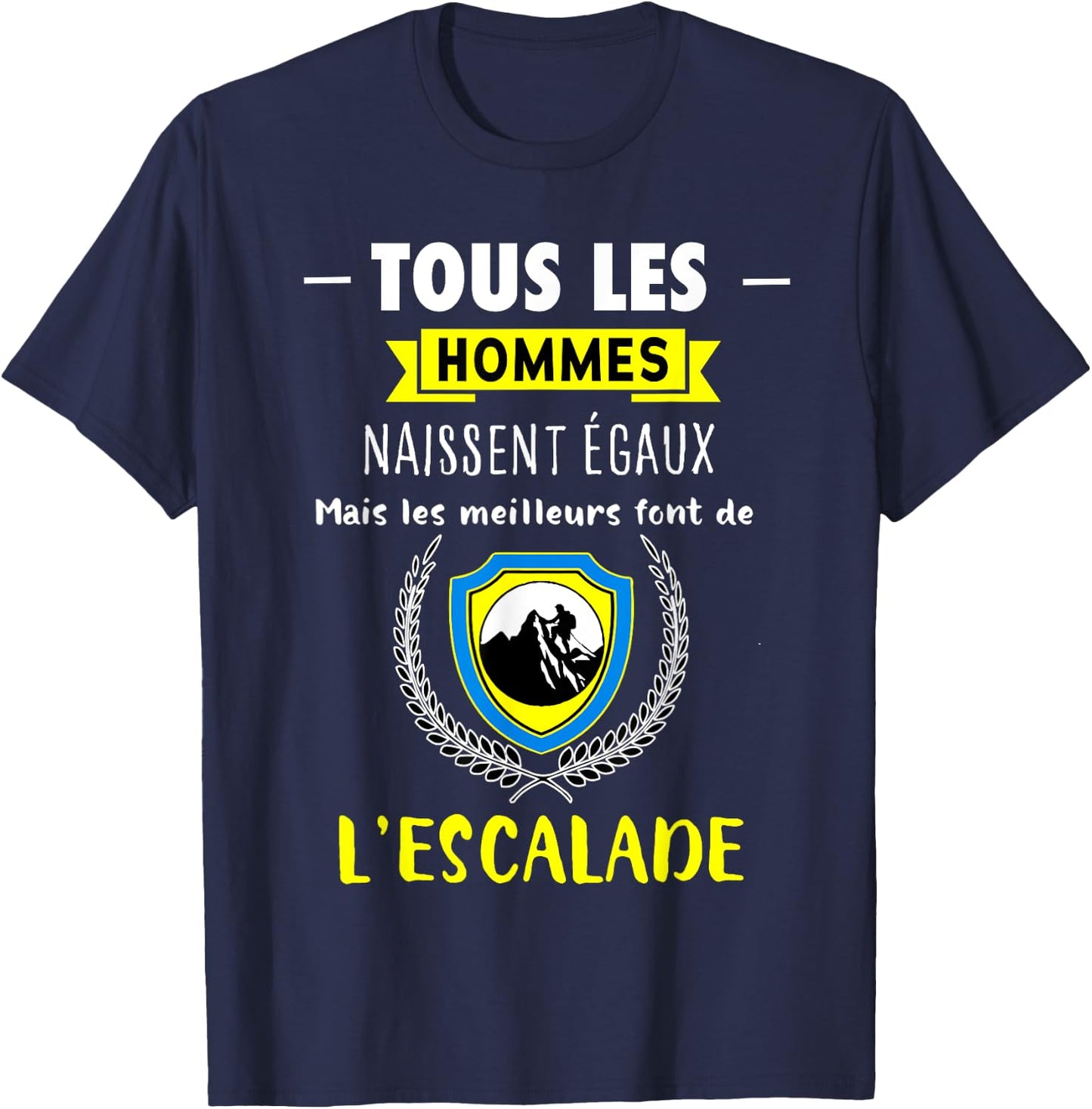 Funny Gift Climbing "The Best Become a Climber" , Black, S T-Shirt - T-Shirt | Navy