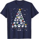 Paw Print Christmas Tree Lights Matching Family Xmas T-Shirt - T-Shirt | Navy